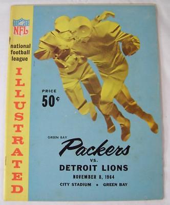 Vintage 1964 Green Bay Packers Detroit Lions Program NFL Football Nov 9