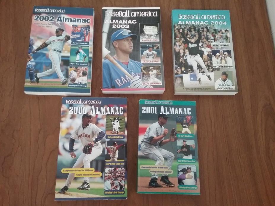 Baseball America's Almanac 2000, 01, 02, 03, 04 major & minor league reviews