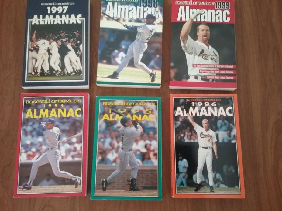 Baseball America's Almanac 1994, 95, 96, 97, 98, 99 major & minor league reviews