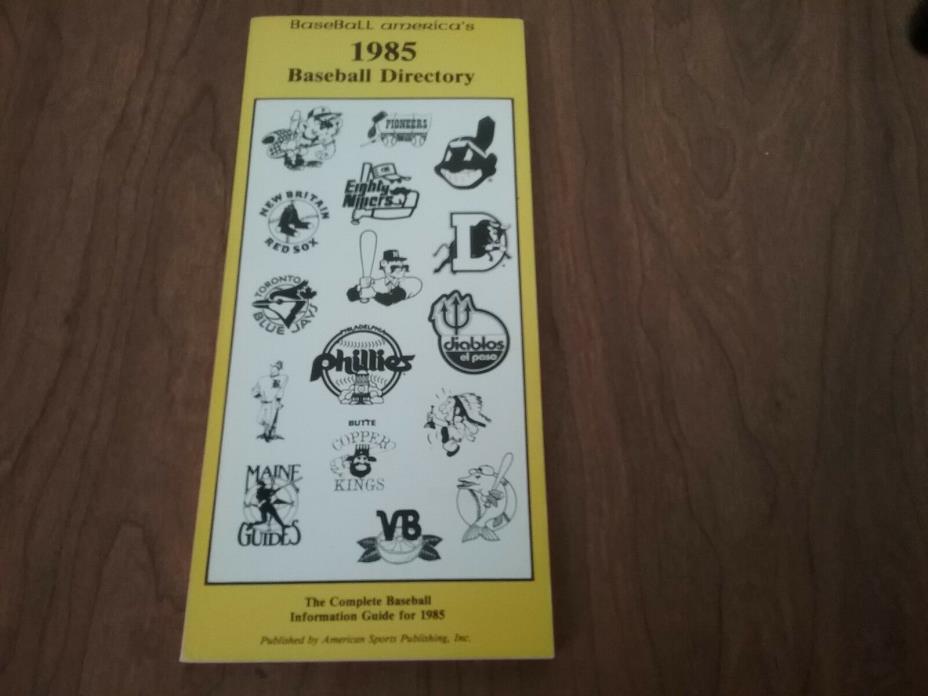 Baseball America's 1985 Directory Major & Minor Leagues College World Coverage