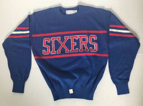 NOD Vintage 80s Philadelphia 76ers Cliff Engle Sweater Men’s Large Made in USA