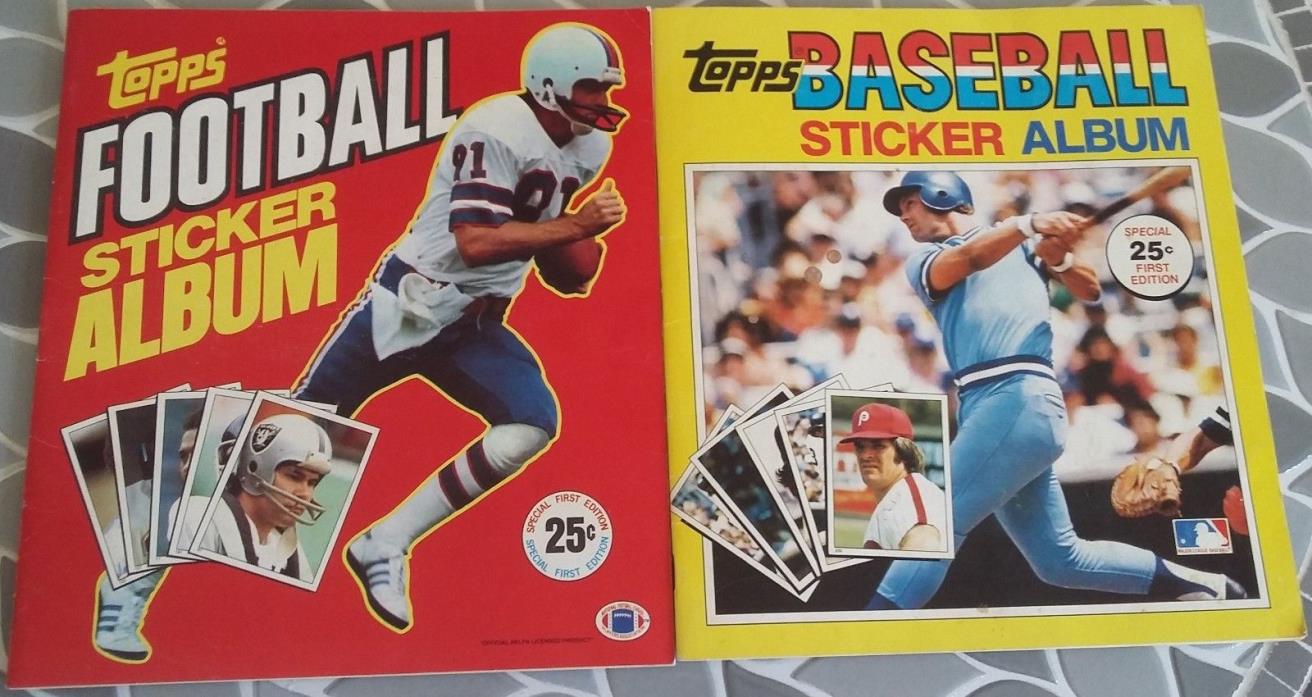 1981 Topps Football & Baseball Sticker Albums