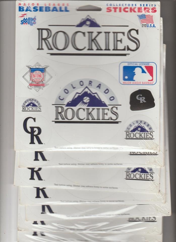 Colorado Rockies OLD Logo Pre Inaugural 7 Sticker Sheet LOT 74$7 8-StickersSheet