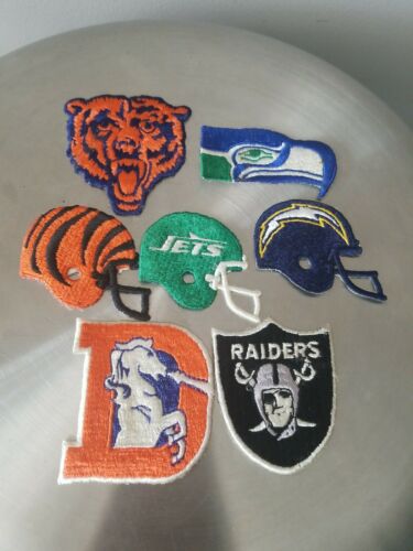 Vtg Lot Of (7) NFL 1970s Cloth Sticker Patch Patches Old Logos