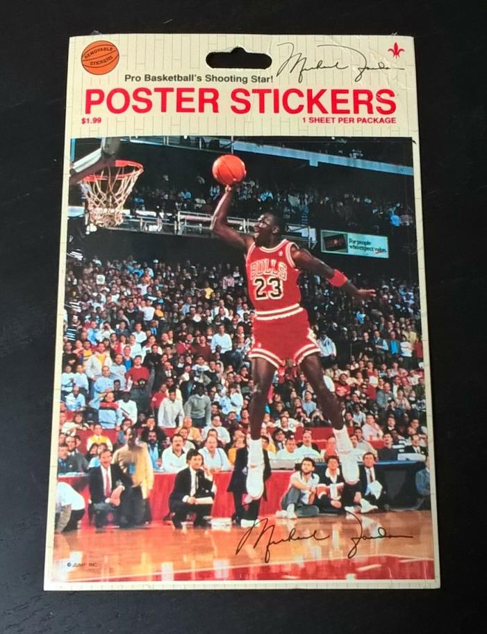 1988 Chicago Bulls MICHAEL JORDAN Poster-Sticker - Sealed and NEW!