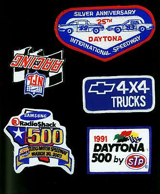 Nascar 5 Patch lot- Daytona 500- Chevy- NFL- Radioshack 500