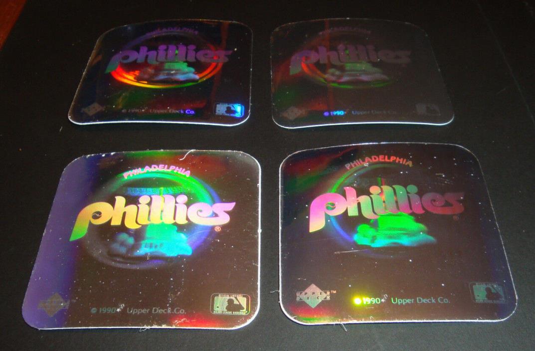 1990 Upper Deck Philadelphia Phillies Hologram Stickers Retro 90's Logo Lot x4
