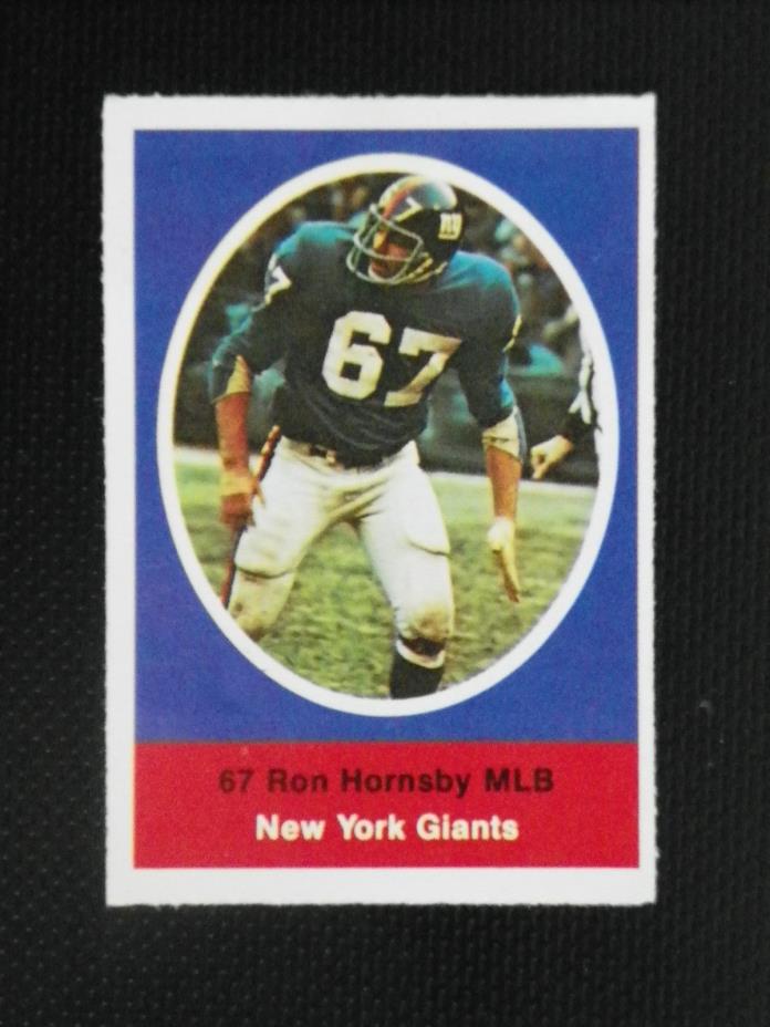1972 SUNOCO FOOTBALL STAMP RON HORNSBY NEW YORK GIANTS