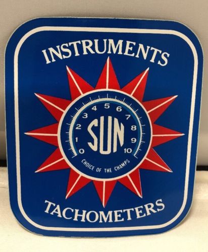 Vintage 60s SUN INSTRUMENTS TACHOMETERS TACHS GUAGES Drag Racing Decal Sticker