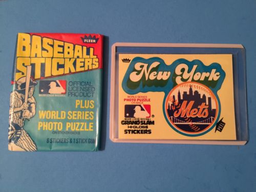 1979 NY METS Fleer Vintage MLB Logo Sticker-Puzzle on back  NM-MT+