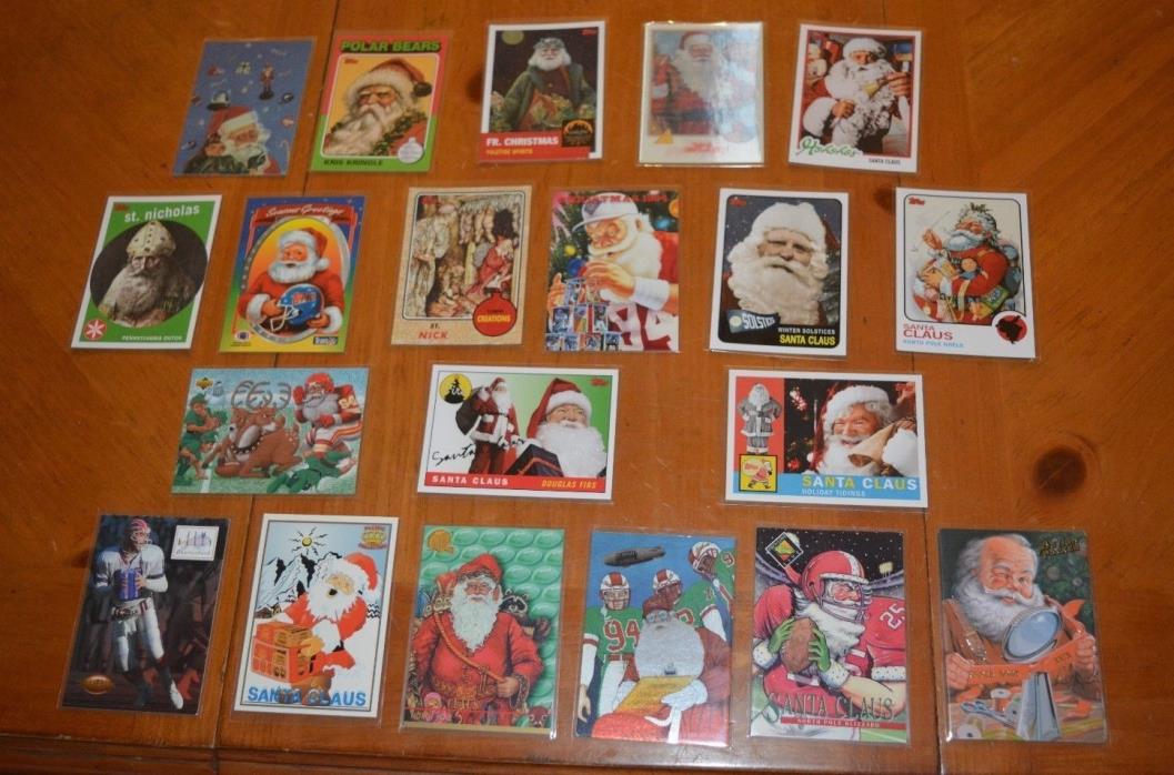 SANTA CLAUS RARE LARGE COLLECTION OF BASEBALL & FOOTBALL CARDS TWO SPORT STAR