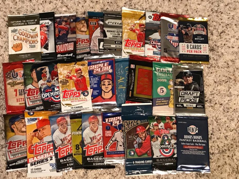 Hot Lot 2008-2018 Current Baseball Cards 35 cards in factory sealed packs