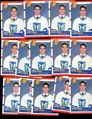 MARK GREIG LOT OF 13 1990-91 SCORE ROOKIE CARDS HARTFORD WHALERS