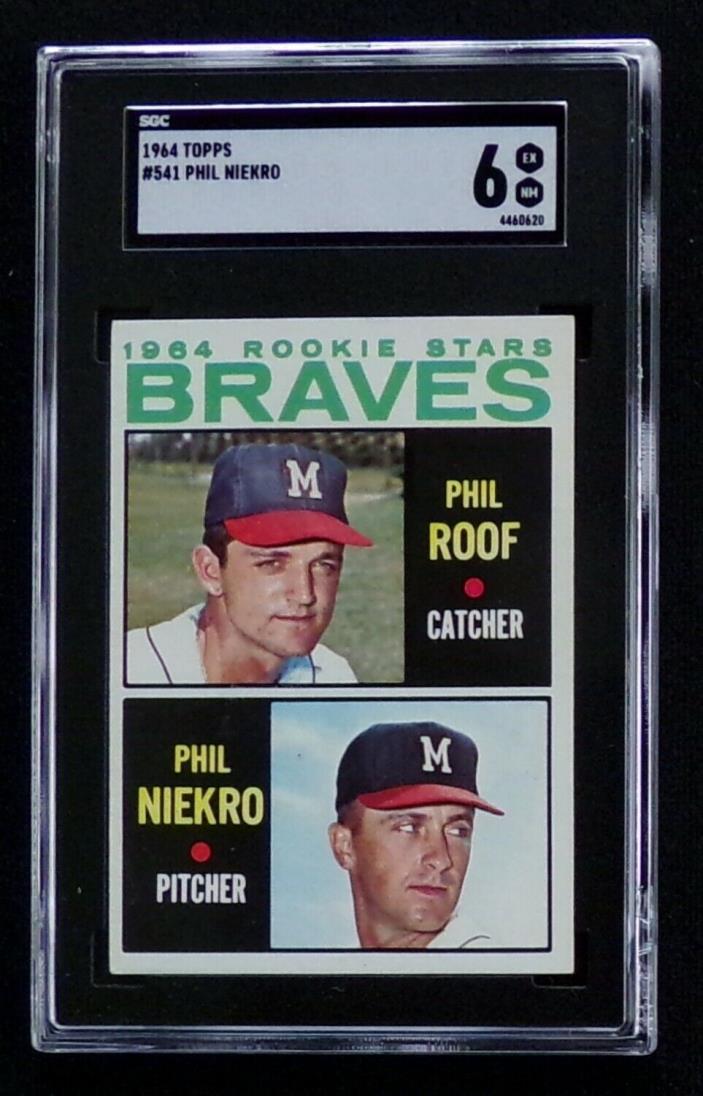1964  TOPPS  #541   PHIL NIEKRO   ROOKIE CARD  SGC 6  **  EX-NM  **
