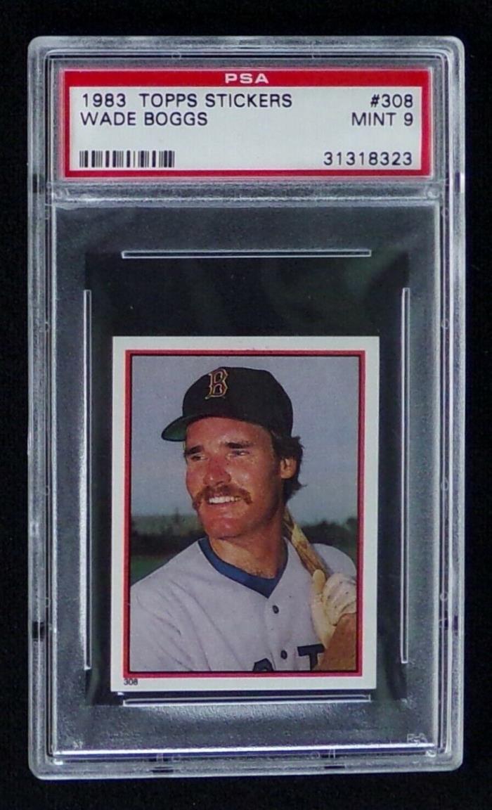 1983 TOPPS STICKERS  #308   WADE BOGGS   ROOKIE CARD   PSA 9  