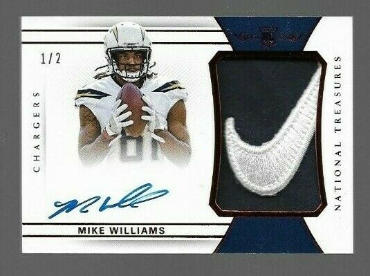 2017 National Treasures Mike Williams Nike Patch Auto Rc Serial # 1/2 Very Rare!