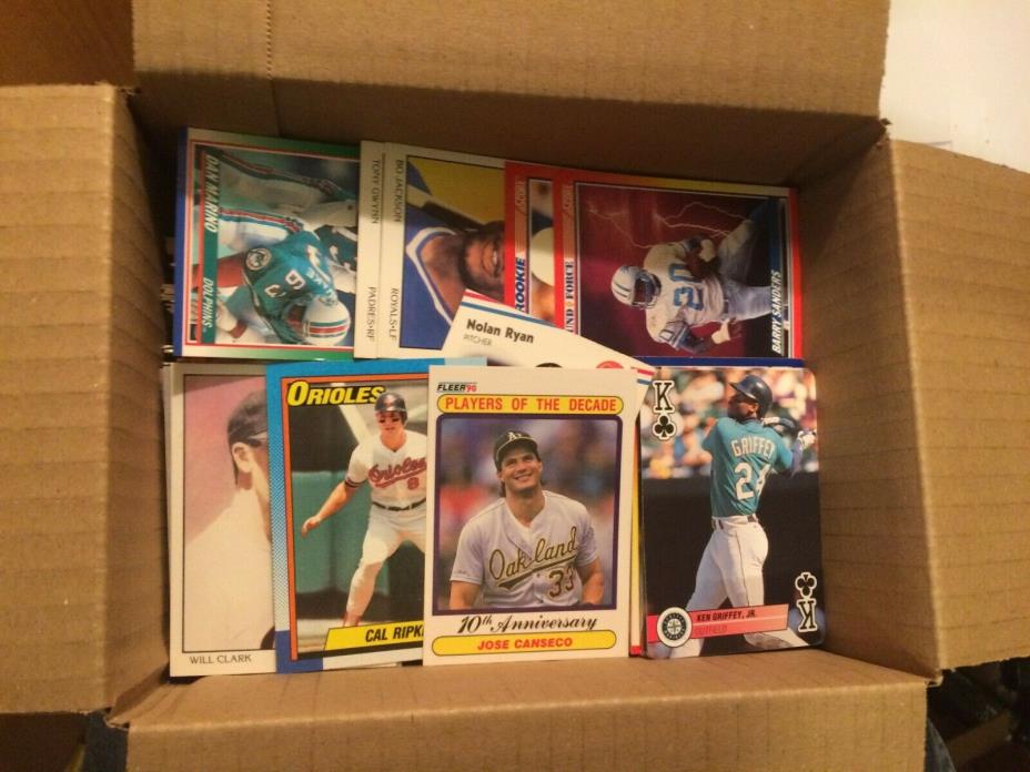 Box of 500+Mixed Baseball/Football Cards-Rookies & Stars