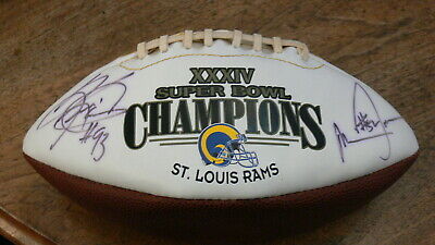 St Lous Rams Lot Super Bowl Signed Football Press Pins McFarlanes Helmet Caps +