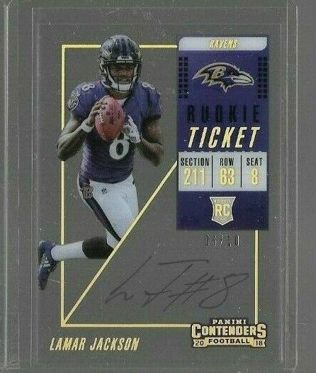 2018 Contenders Clear Acetate Lamar Jackson Auto Rc Serial # 6/10