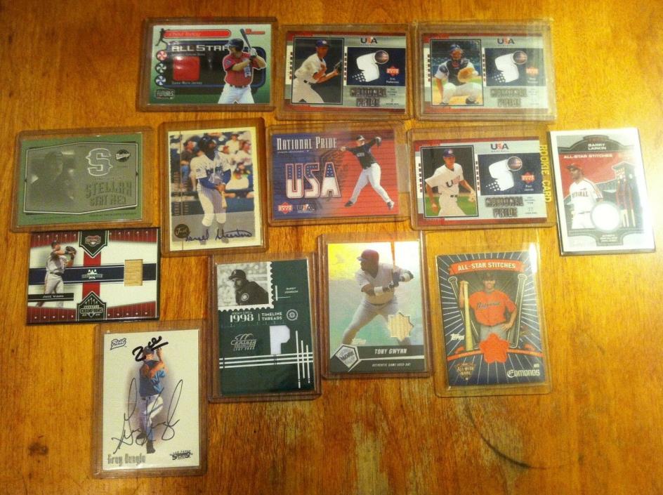 Random lot of baseball cards game worn auto 13 cards USA NATIONIAL PRIDE + More!