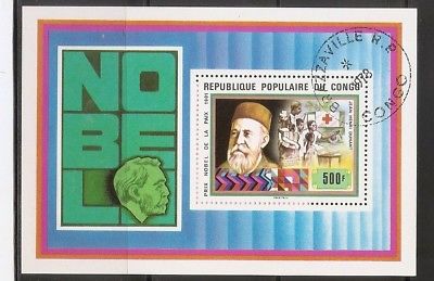 Congo Republic SC # 452 Nobel Prize Winners ,Souvenir Sheet . CTO- MNH