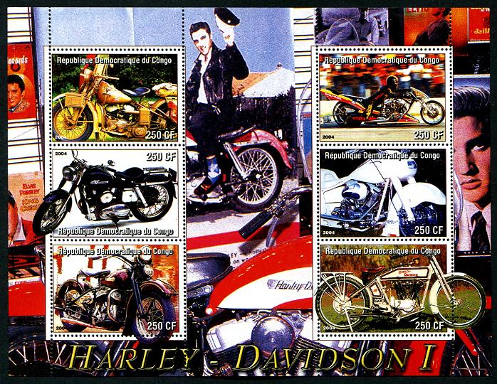 HERRICKSTAMP CONGO Stock# XS1 Harley Davidson Motorcycles II