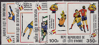 IVORY COAST CTO Scott # 600-604 1982 World Cup (5 Stamps)