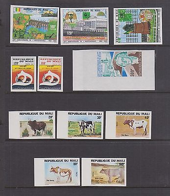 MALI IMPERFORATES MNH In Complete Sets 388-390, 409-410, 411-415, 476