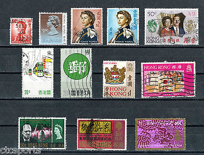 Hong Kong  - Vintage Stamp Lot - E  - (21 Stamps)  Postage Used