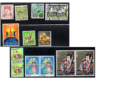 stamps JAPAN A332a A347 A372 A525 A636 A715 A1010 A1201(2) A1581(2) A1605(2) LOT