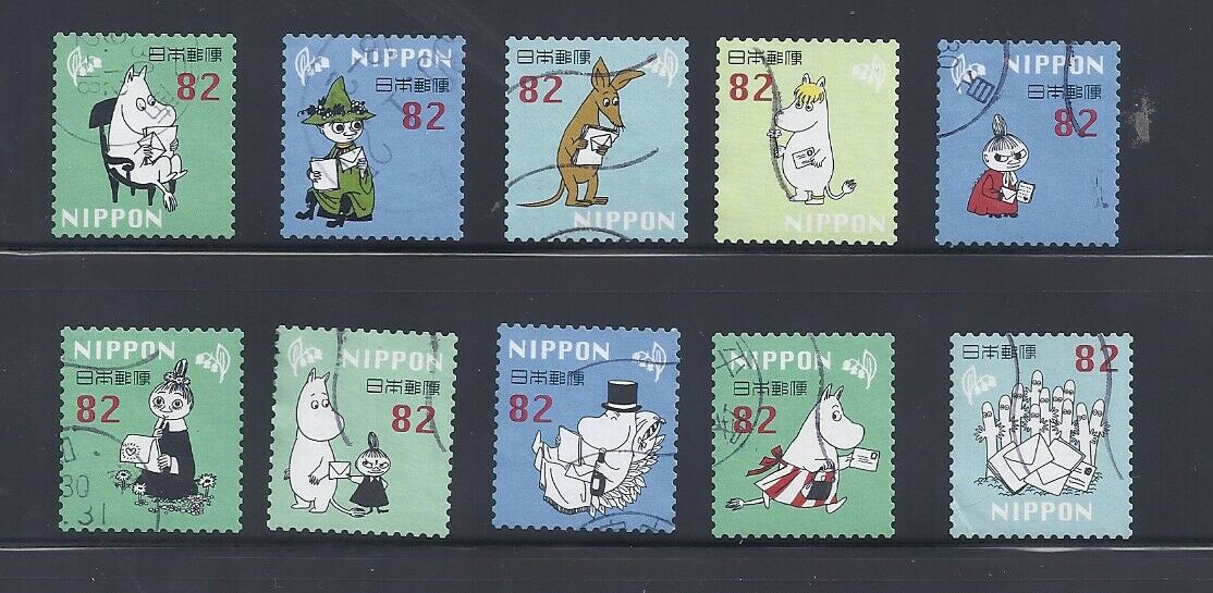 Japan 2018 Moomins Complete Used Set Sc# 4183 a-j 82Y