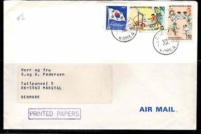Korea Stamps: 1993  PRINTED PAPERS Cover # 2  to Denmark