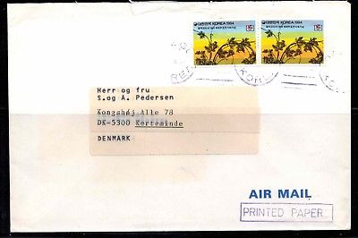 Korea Stamps: 1985  PRINTED PAPERS Cover #1  to Denmark
