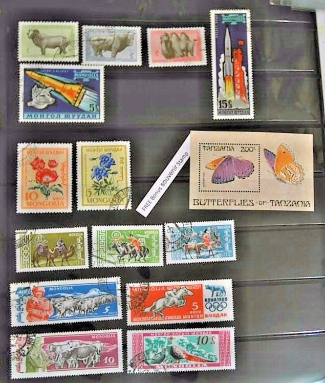 Mongolia Stamps-Collection Set of 14 Free Shipping- #3569