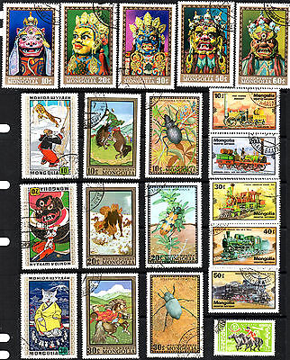 stamps MONGOLIA A149(5) A155(3) A158(3) A159(3) A246(5) A72 SET LOT