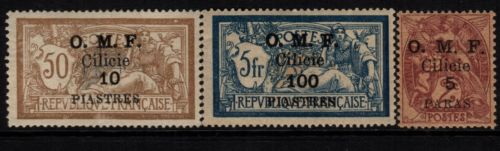 CILICIA, MINT, 101-9, OG LH, (3) SHOWN, GREAT GROUP