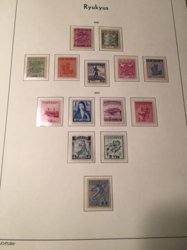 RYUKYUS COMPLETE STAMP COLLECTION-Premium Mint, Never Hinged, Mounted
