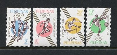 Philippines 915-918, MNH, Olympics Tokyo-1964: Basketball, Soccer, Women's relay