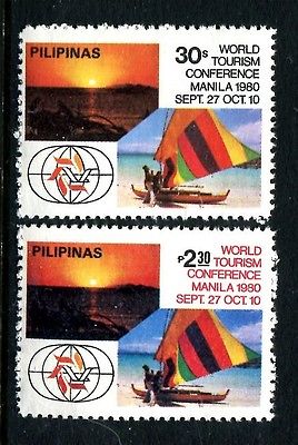 Philippines 1484-1485,MNH.Michel 1373-1374. Tourism Conference.Catamaran.1980.