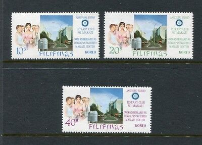 Philippines 981-983 MNH Makati Center Post Office. Mrs. Marcos, Rotary Emblem.