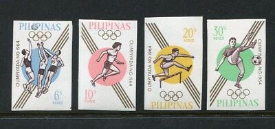 Philippines 915a-918a imperf, MNH. Olympics Tokyo-1964 Basketball, Soccer, Women