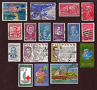 PHILIPPINES 17 1958-73 RED CROSS, PERSONALITIES +Stamps, Used, SeeDescr   FUS770