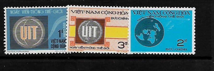 South Viet Nam Sc 454-6 NH issue of 1973 - ITU