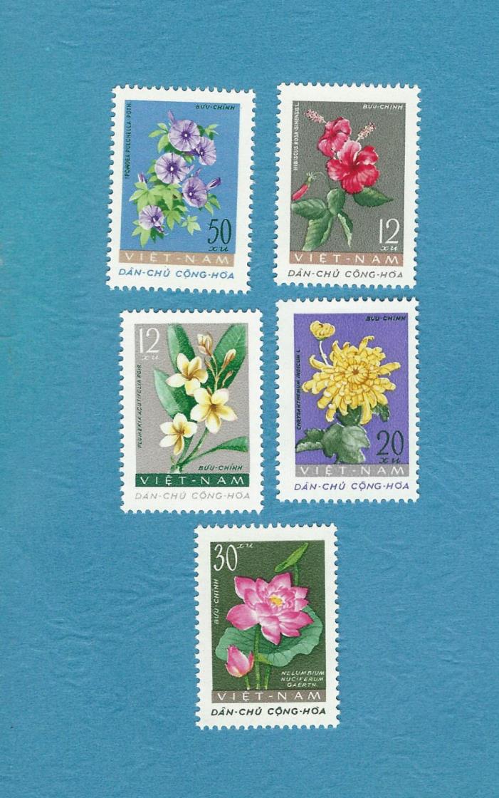 Vietnam Scott # 203-207 (Flowers) - MNH