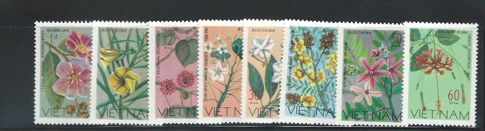 Vietnam - Scott #  884-891 (Flowers)  MNH
