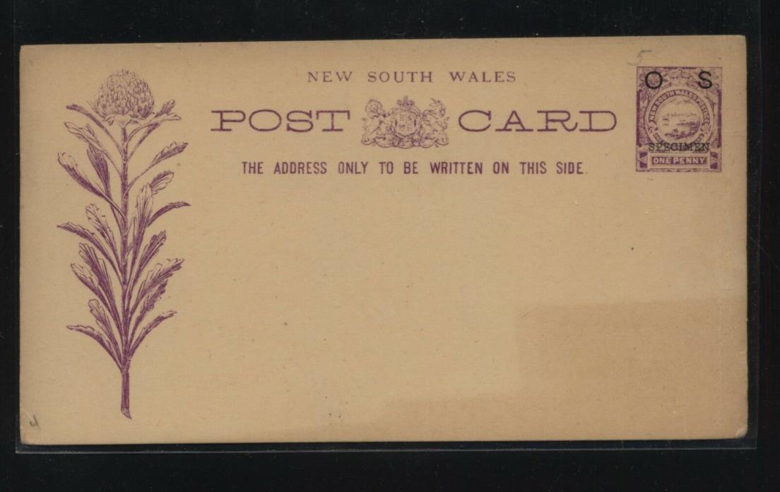New South Wales  postal  card  OS  overprint   official        MS1013