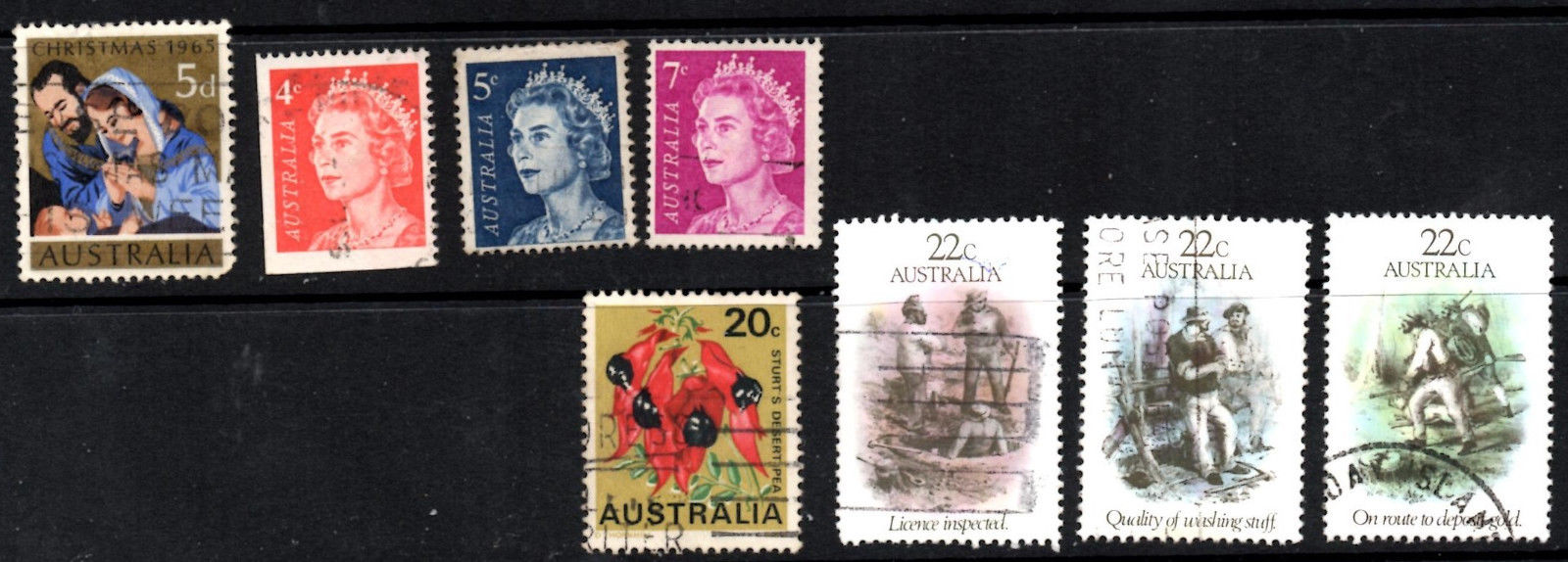 stamps AUSTRALIA A156 A157(3) A171 A303(3) LOT