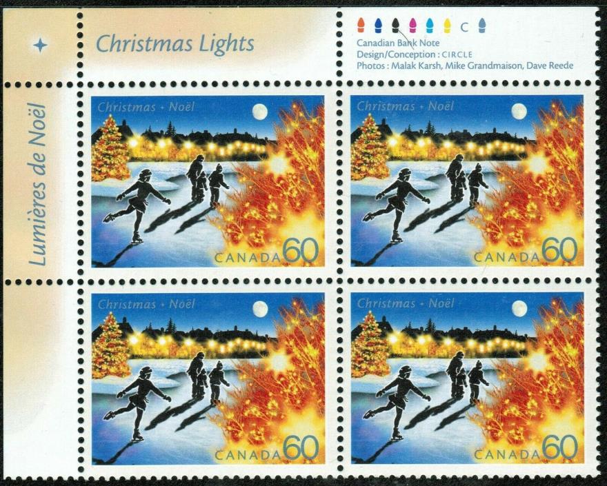 Canada Sc#1923 Christmas Lights: Skating in the Suburbs, UL Block, Mint-NH