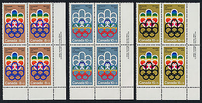 Canada B1-3 BR Plate Block MNH Olympic Symbols, Olympic Games