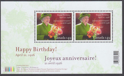 Canada - #2150 Queen Elizabeth II 80th Birthday Sheet - MNH